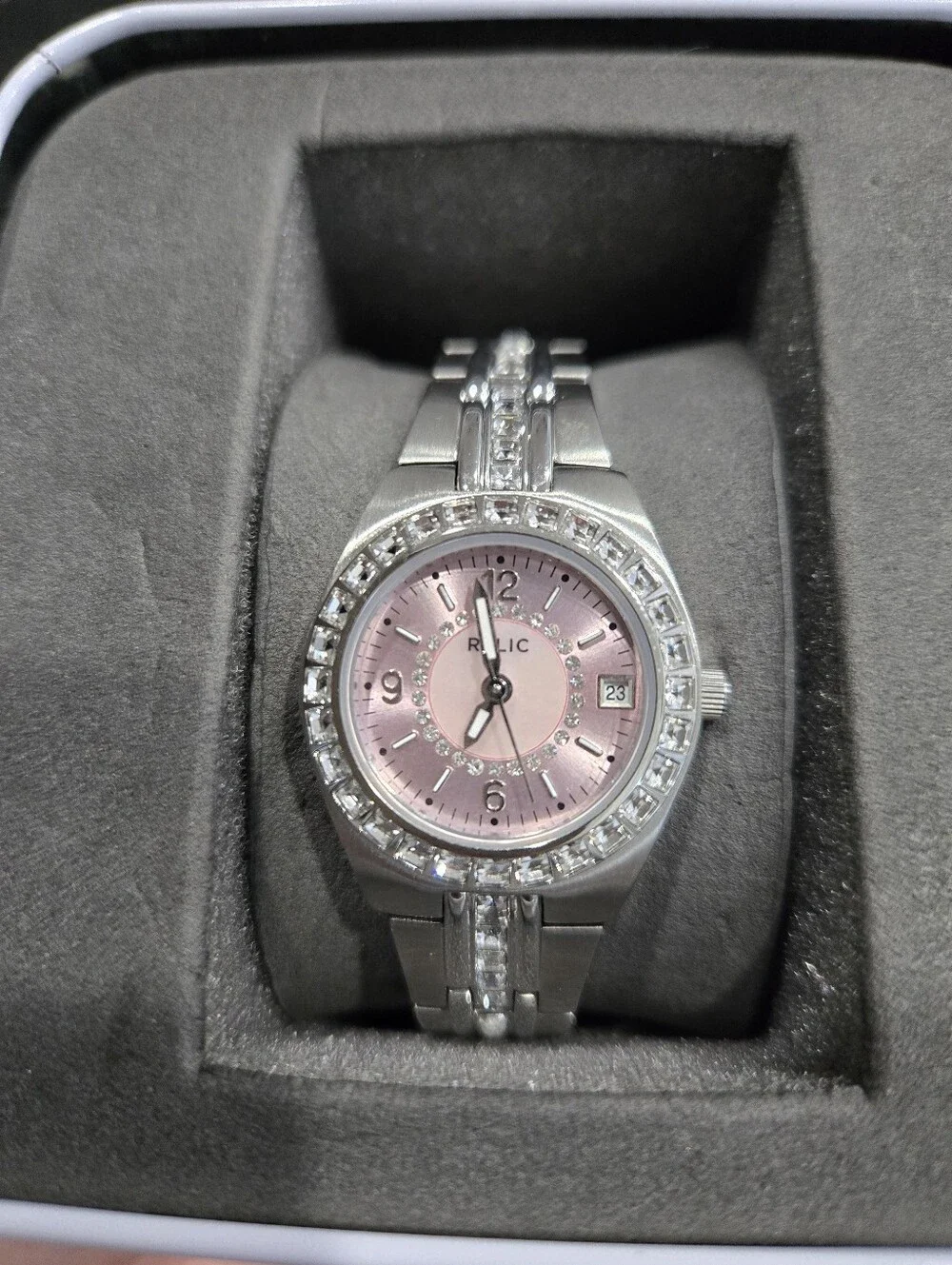 Relic By Fossil Queens Court Three Hand Date Stainless Steel Watch